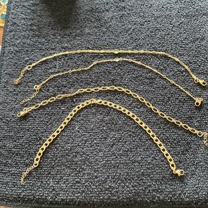Set of four 14k Gold Filled bracelets - chain link style